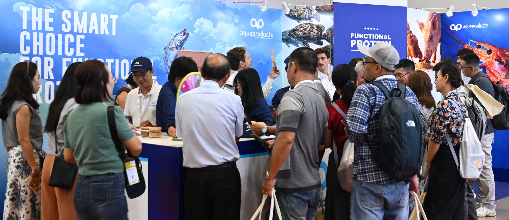 Clients at Aquaproducts' booth